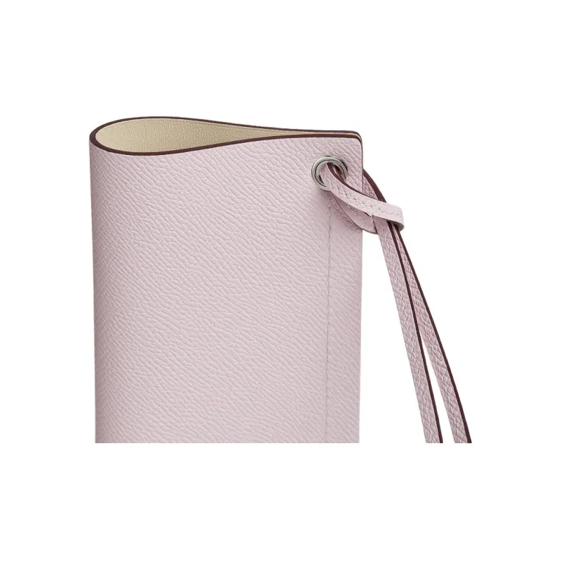 HERMES H Sellier Epsom Calfskin Eyeglass Pouch Small Size Women's Light Purple & Cream White-1