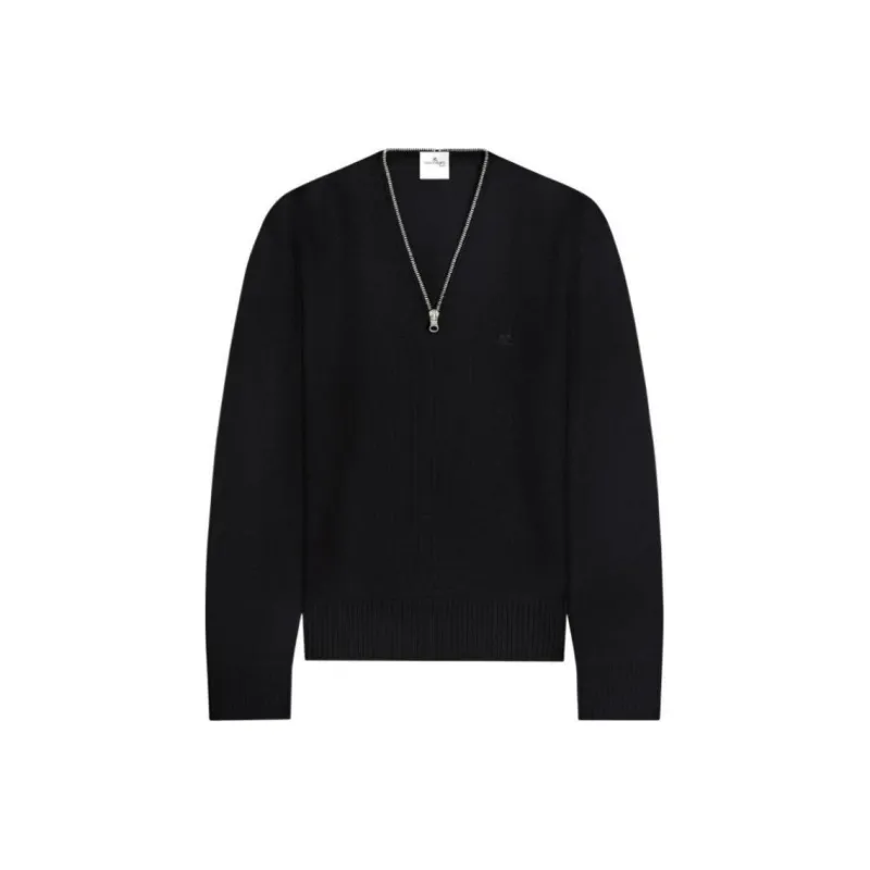 COURREGES Zipped Wool Sweater-0