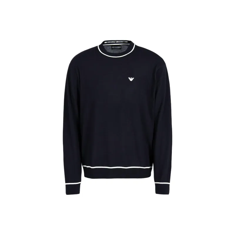 EMPORIO ARMANI Virgin wool Jumper With Jacquard Logo Detail-0