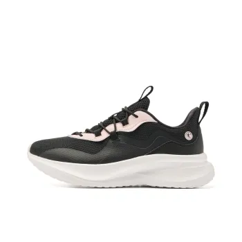 QIAODAN Cushioning, Slip Resistant, And Abrasion Resistant Low Top Casual Running Shoes Women's Black Pink