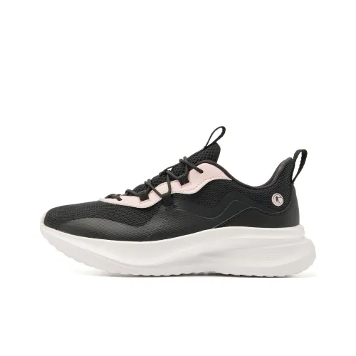 QIAODAN Cushioning, Slip Resistant, And Abrasion Resistant Low Top Casual Running Shoes Women's Black Kids