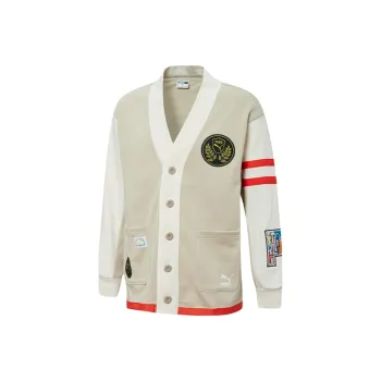 PUMA Mix Badge Long Knitwear Unisex Ecru