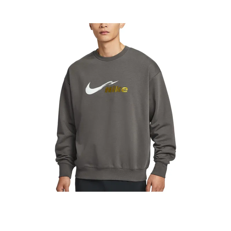 Nike Dri Fit Sweatshirt Men's Medium Gray/Summit White/Desert Moss-0
