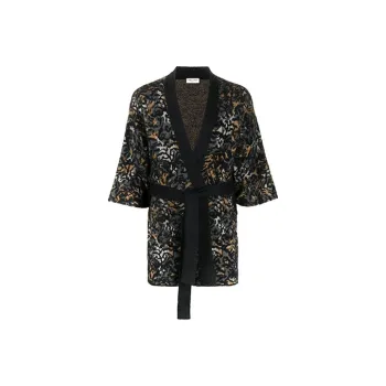 SAINT LAURENT V Neck Tied Short Sleeved Cardigan