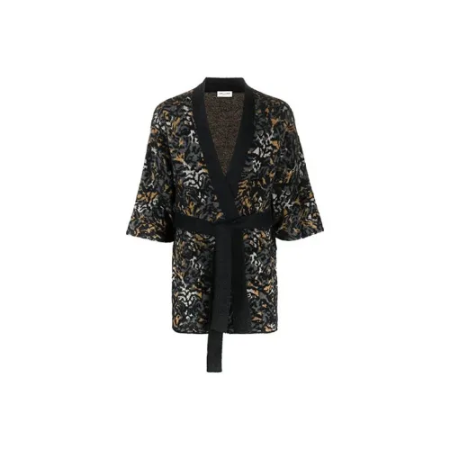 SAINT LAURENT V Neck Tied Short Sleeved Cardigan