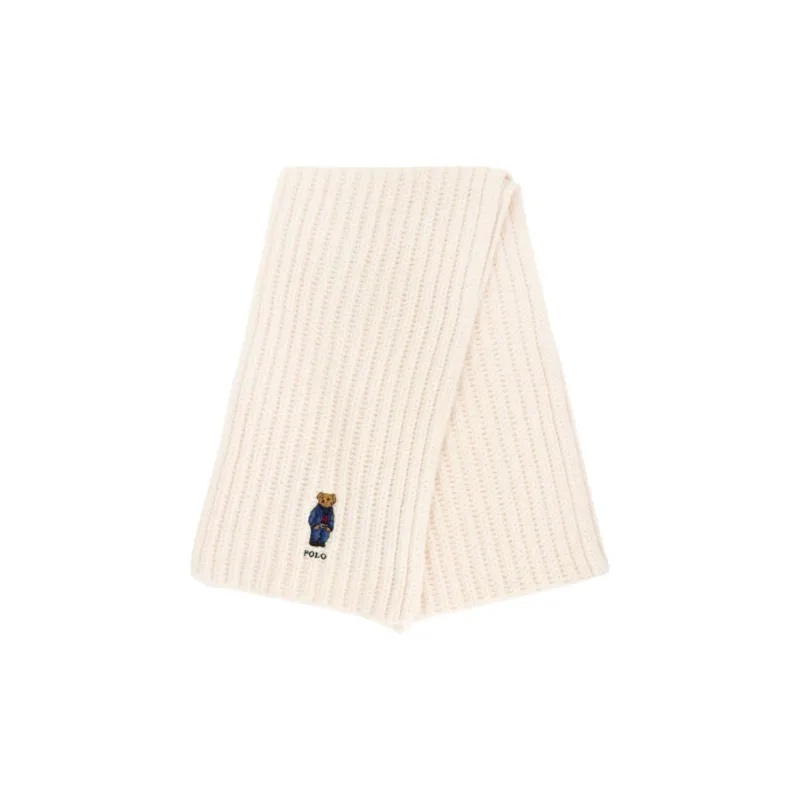 Polo Ralph Lauren Wool, Nylon, Merino Wool Knit Scarves Men's Beige-1