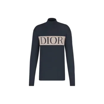 DIOR Quarterly New Products Cashmere Sweaters Men Navy Blue
