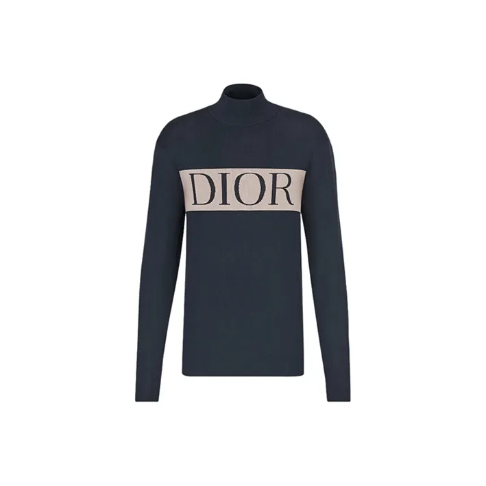 DIOR Quarterly New Products Cashmere Sweaters Men Navy Blue-0