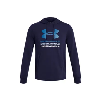 Under Armour Rival Terry Graphic Hoodie Sweatshirt Men's Midnight Marine Blue