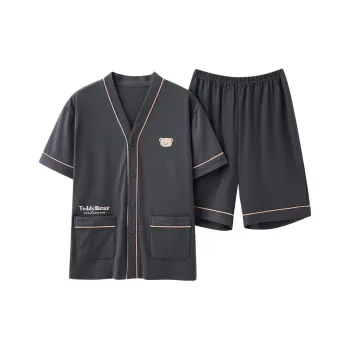 Sleep Pajama Set Men's Gray Bear