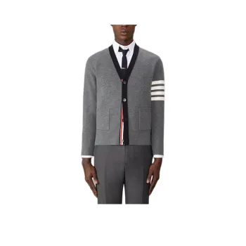 THOM BROWNE 4 Bar Stripe Detailed Cardigan