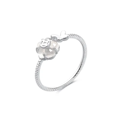 Lao Feng Xiang Natural Chalcedony Rings Women's