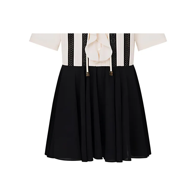 LOUIS VUITTON Short Sleeved Dress Women's Black-4