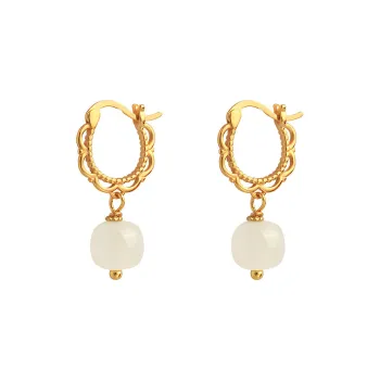 Xiaoyinjiang S925 Silver And Field Jade Earrings Women's