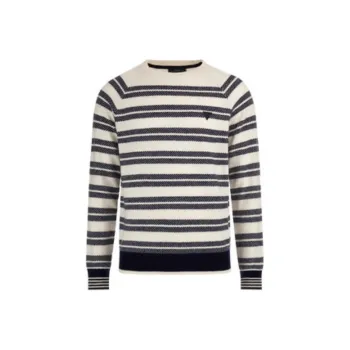 GUESS Sweater Men's White Blue Stripes
