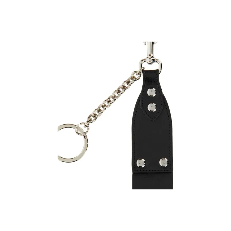Vivienne Westwood Leather Keychain Bag Accessory Women's Black-3