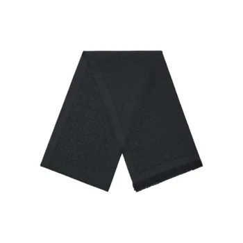 FERRAGAMO Wool Knit Scarves Unisex Black