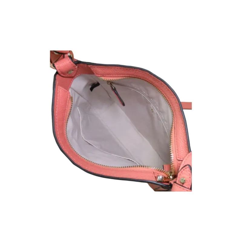 Kate Spade Hudson Litchi Grain Leather Crossbody Bag, Shoulder Bag Small Size Women's Rose Pink-4