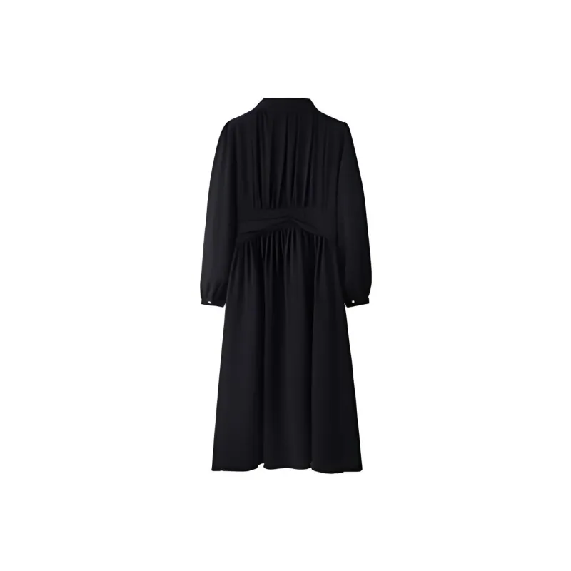 Udon House Long Sleeved Dress Women's Black-1