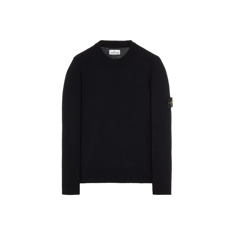 STONE ISLAND 508A3 Stockinette Stitch Lambswool Knitted Sweater-0