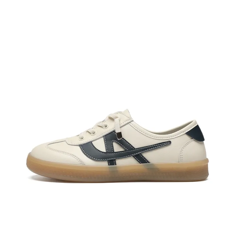 ZHR Flat White Sneakers Wear resistant And Lightweight Low Top Skateboard Shoes Women's-5