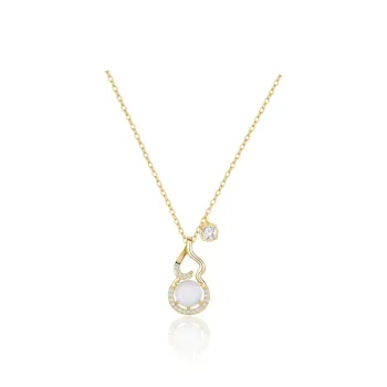 Jin Ruibang Glass Cat Eye Jade Necklaces Women's