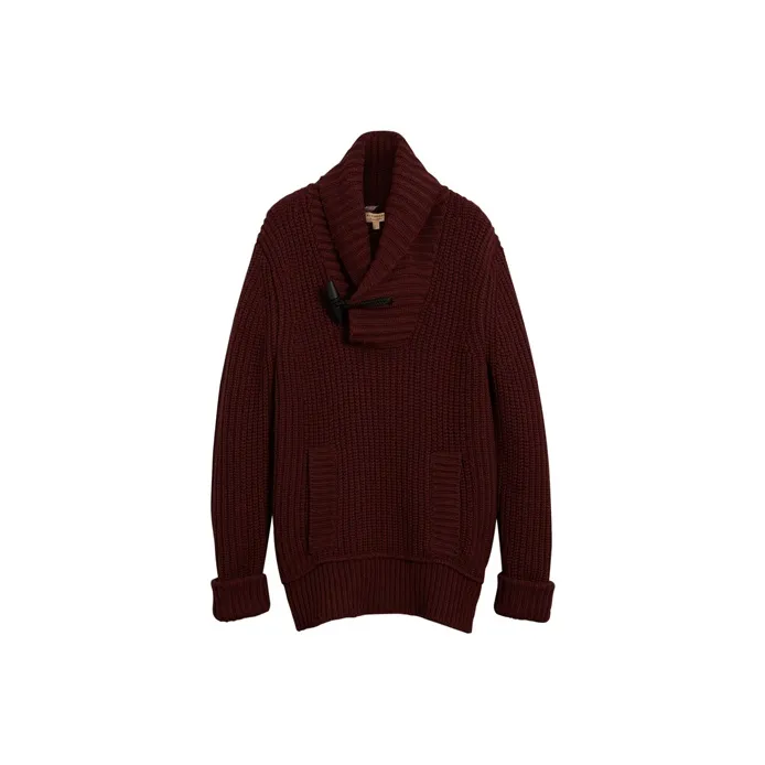 Burberry Cashmere Sweaters Men Burgundy-0