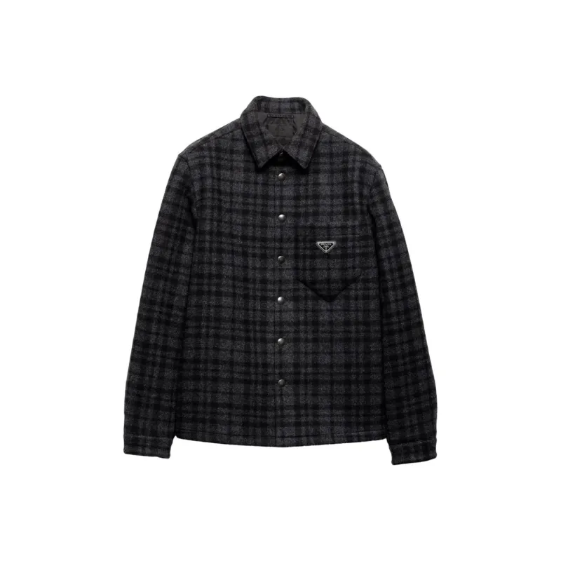 PRADA Triangle Logo Checked Shirt-0