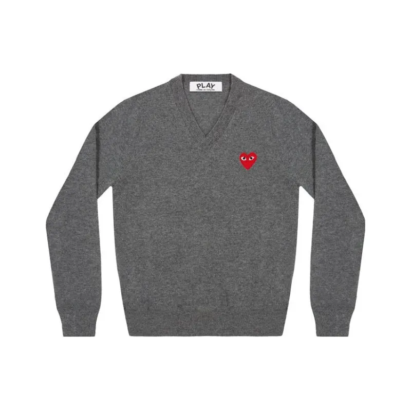 CDG Play Sweaters Men Gray-0