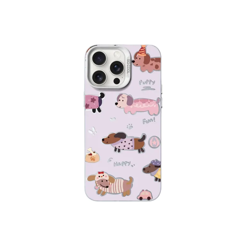 Sopi Acrylic Material Full Screen Dachshund Phone Cases Compatible With IPhone 16/15 Pro Max/Apple 13/14 Pro/Max-2