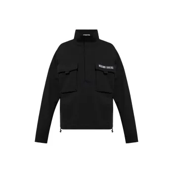 MOSCHINO Logo Embroidered High Neck Sweatshirt