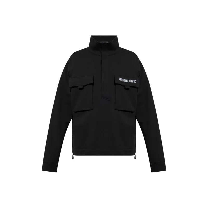 MOSCHINO Logo Embroidered High Neck Sweatshirt-0
