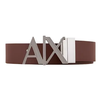 ARMANI EXCHANGEAE Split Cow Leather Leather Belts Men's Burgundy Width: 3CM