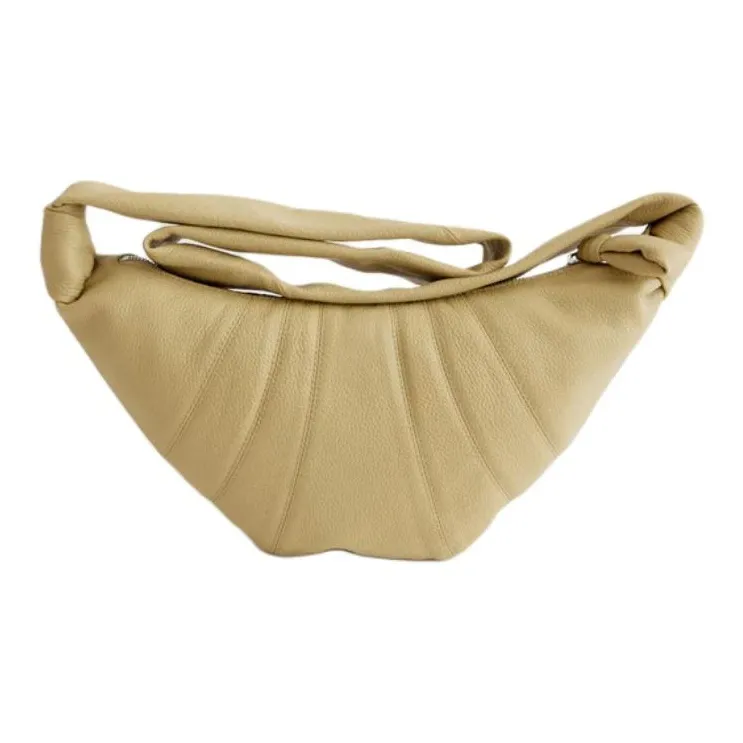 Lemaire Cow Leather Croissant Bag, Crossbody Bag, Shoulder Bag Trumpets Unisex Yellow Green-0
