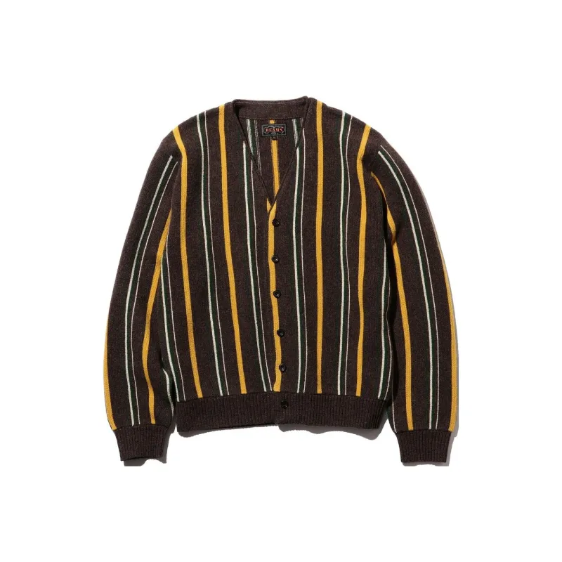 Beams Striped Cardigan-2