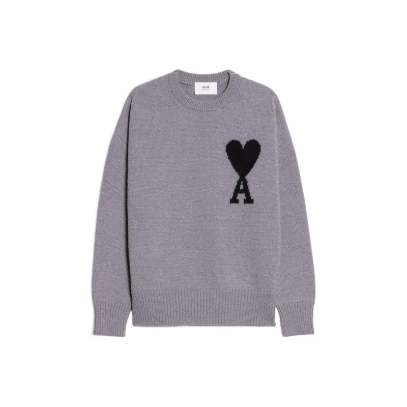 Ami Paris Ami De Coeur Merino Wool Crewneck Jumper-0