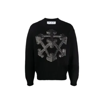 OFF WHITE 3D Arrow Chunky Knit Sweatshirt