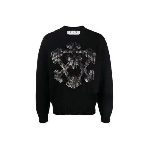 OFF WHITE 3D Arrow Chunky Knit Sweatshirt