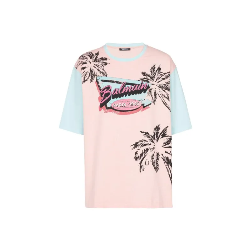 BALMAIN Miami Printed Loose T Shirt-0