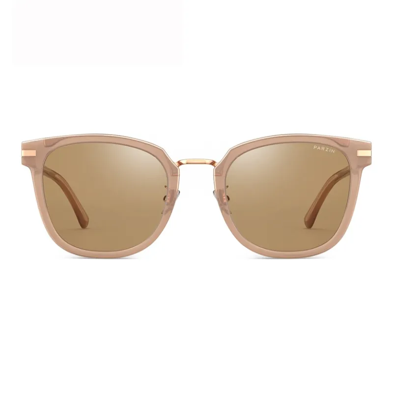 PARZIN TR/Memory Plastic Metal Square Sunglasses Unisex-4