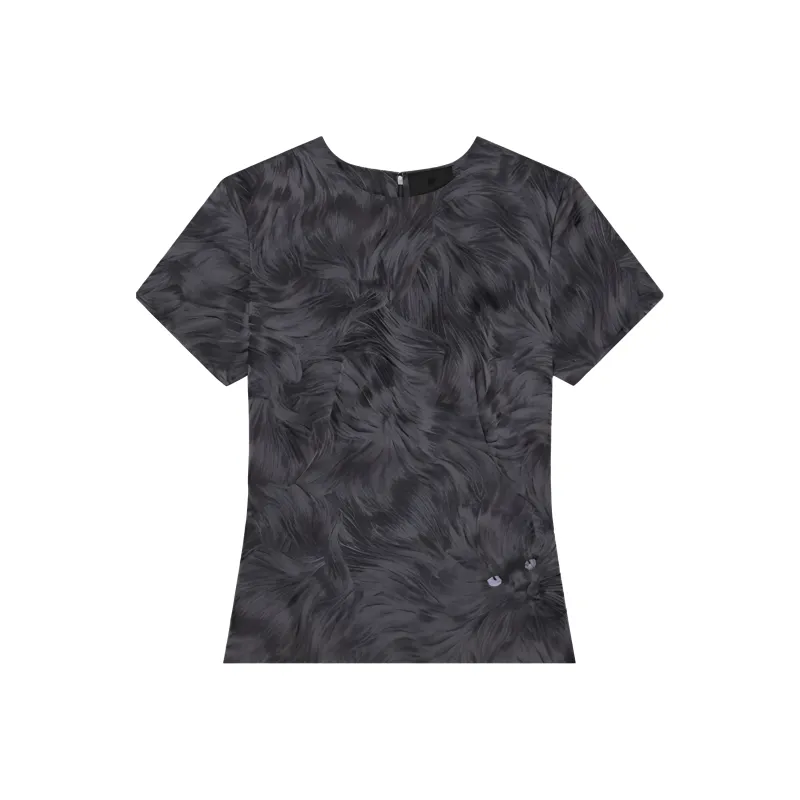 GIVENCHY FW24 Short Sleeved Dress Women's Charcoal Gray-2