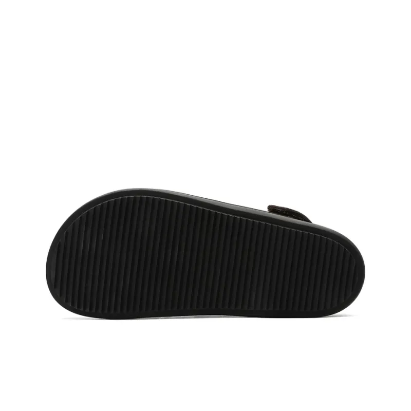 Rummaden Rubber Sole Stitching Abrasion Resistant Slip Resistant Closed Toe Slippers Unisex Black-11