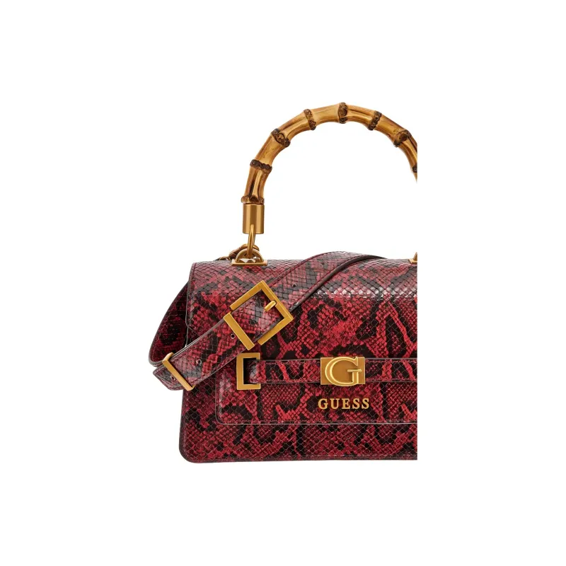 GUESS Polyurethane Shoulder Bag Crossbody Bag Handbag Mini Women's Red-3