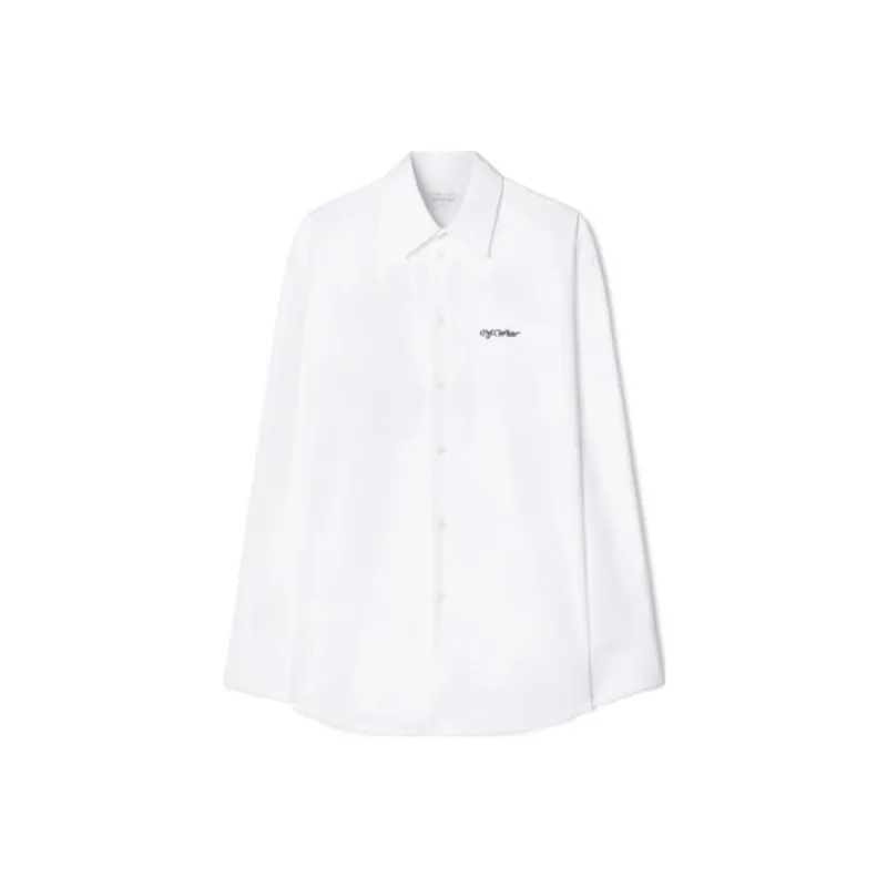 Off Logo Embroidered Long Sleeved Shirt-0