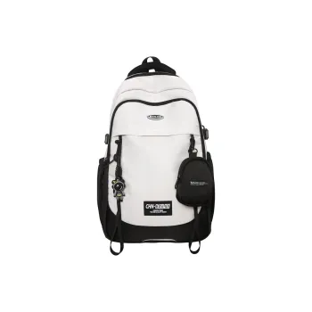 PULEWEI Nylon Backpack Regular Unisex Geometric/Anime/Newspaper/Graffiti/White/Black