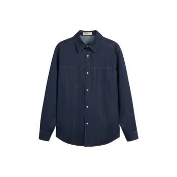 CHINISM Shirt Coat Unisex Navy Blue