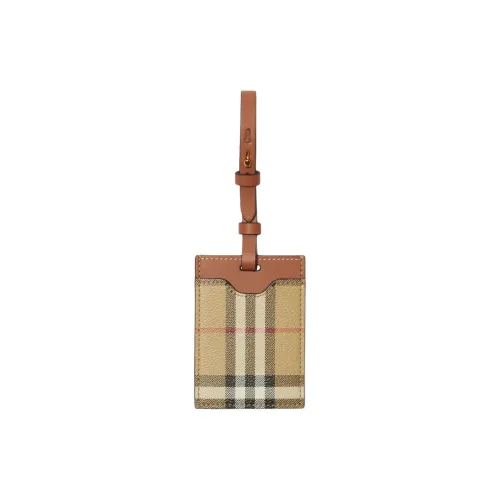 Burberry Polyurethane Luggage Tag Bag Accessory Women's Beige