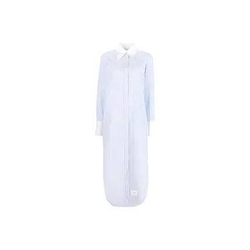 THOM BROWNE Striped Button Up Shirt Dress