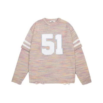 Guuka Effortless Style Crew Neck Rainbow Sweater Unisex