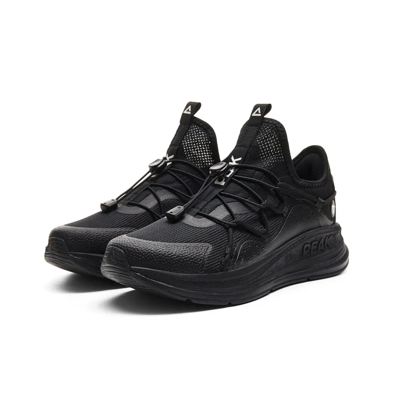PEAK Cushioning, Slip Resistant, And Abrasion Resistant Low Top Casual Running Shoes Women's All Black-2